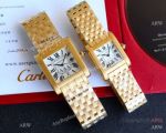 AAA Replica Cartier Tank Normale Yellow Gold White Dial Couple Watches